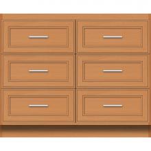 Strasser Woodenwork 23-752 - 42 X 21 X 34.5 Montlake Town Vanity Deco Miter Nat Oak 6 Drw