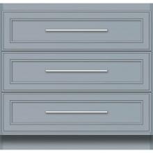 Strasser Woodenwork 23-409 - 36 X 21 X 34.5 Montlake Town Vanity Deco Miter Silver Oak 3 Drw