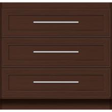 Strasser Woodenwork 23-394 - 36 X 21 X 34.5 Montlake Town Vanity Deco Miter Choc Oak 3 Drw