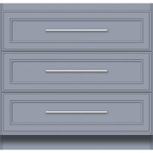 Strasser Woodenwork 23-258 - 36 X 18 X 34.5 Montlake Town Vanity Deco Miter Sat Silver 3 Drw