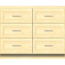 Strasser Woodenwork 23-659 - 42 X 18 X 34.5 Montlake Town Vanity Ogee Miter Nat Maple 6 Drw