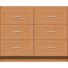 Strasser Woodenwork 23-660 - 42 X 18 X 34.5 Montlake Town Vanity Ogee Miter Nat Oak 6 Drw