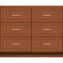 Strasser Woodenwork 23-813 - 42 X 21 X 34.5 Montlake Town Vanity Ultra Cinn Cherry 6 Drw