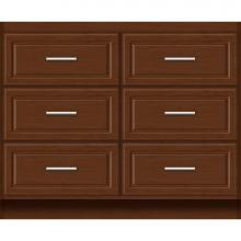 Strasser Woodenwork 23-702 - 42 X 18 X 34.5 Montlake Town Vanity Ultra Pecan Cherry 6 Drw