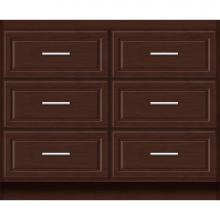 Strasser Woodenwork 23-821 - 42 X 21 X 34.5 Montlake Town Vanity Ultra Choc Cherry 6 Drw