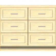 Strasser Woodenwork 23-819 - 42 X 21 X 34.5 Montlake Town Vanity Ultra Nat Maple 6 Drw