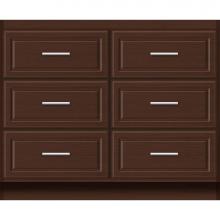 Strasser Woodenwork 23-812 - 42 X 21 X 34.5 Montlake Town Vanity Ultra Choc Oak 6 Drw