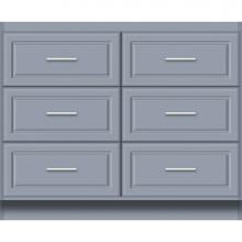 Strasser Woodenwork 23-825 - 42 X 21 X 34.5 Montlake Town Vanity Ultra Sat Silver 6 Drw