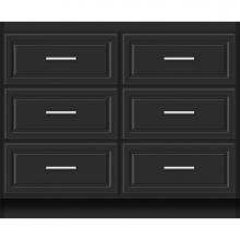 Strasser Woodenwork 23-824 - 42 X 21 X 34.5 Montlake Town Vanity Ultra Sat Black 6 Drw