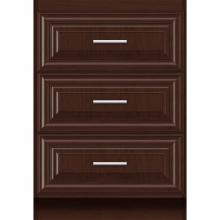 Strasser Woodenwork 22-018 - 24 X 18 X 34.5 Montlake Town Vanity Classic Miter Choc Cherry 3 Drw