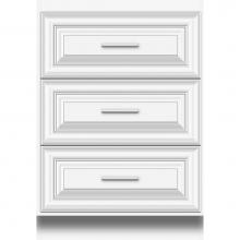 Strasser Woodenwork 22-023 - 24 X 18 X 34.5 Montlake Town Vanity Classic Miter Sat White 3 Drw