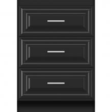 Strasser Woodenwork 22-021 - 24 X 18 X 34.5 Montlake Town Vanity Classic Miter Sat Black 3 Drw