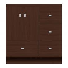 Strasser Woodenwork 11-146 - 30 X 21 X 32 Montlake Vanity Tiered Miter Choc Oak Rh