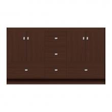 Strasser Woodenwork 11-300 - 60 X 21 X 34.5 Montlake Vanity Tiered Miter Choc Oak Db