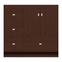 Strasser Woodenwork 11-318 - 36 X 21 X 34.5 Montlake Vanity Tiered Miter Choc Oak Lh