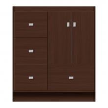 Strasser Woodenwork 11-328 - 30 X 21 X 34.5 Montlake Vanity Tiered Miter Choc Oak Lh