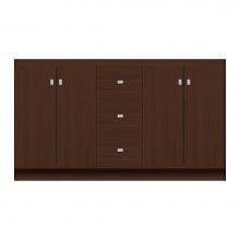 Strasser Woodenwork 11-417 - 60 X 18 X 34.5 Montlake View Vanity Tiered Miter Choc Oak Db