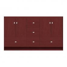 Strasser Woodenwork 11-711 - 60 X 18 X 34.5 Montlake Vanity Tiered Miter Dk Cherry Db