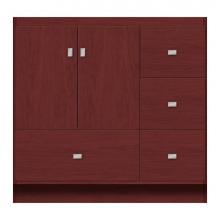 Strasser Woodenwork 11-716 - 36 X 21 X 34.5 Montlake Vanity Tiered Miter Dk Cherry Rh