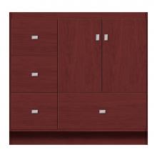 Strasser Woodenwork 11-719 - 36 X 18 X 34.5 Montlake Vanity Tiered Miter Dk Cherry Lh
