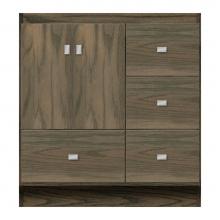 Strasser Woodenwork 11-806 - 30 X 21 X 32 Montlake Vanity Tiered Miter Dusky Oak Rh