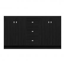 Strasser Woodenwork 12-121 - 60 X 21 X 34.5 Montlake View Vanity Tiered Miter Midnight Oak Db