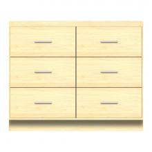 Strasser Woodenwork 12-472 - 42 X 18 X 34.5 Montlake Town Vanity Tiered Miter Nat Maple 6 Drw