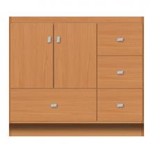 Strasser Woodenwork 12-574 - 36 X 18 X 32 Montlake Vanity Tiered Miter Nat Oak Rh