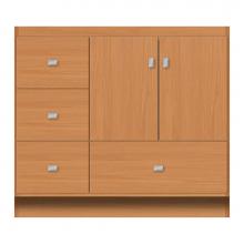Strasser Woodenwork 12-575 - 36 X 18 X 32 Montlake Vanity Tiered Miter Nat Oak Lh