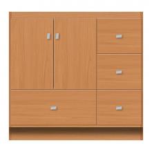 Strasser Woodenwork 12-626 - 36 X 18 X 34.5 Montlake Vanity Tiered Miter Nat Oak Rh