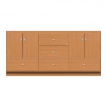 Strasser Woodenwork 12-653 - 72 X 18 X 34.5 Montlake Vanity Tiered Miter Nat Oak Db