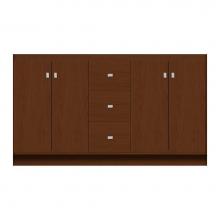 Strasser Woodenwork 12-795 - 60 X 18 X 34.5 Montlake View Vanity Tiered Miter Pecan Cherry Db