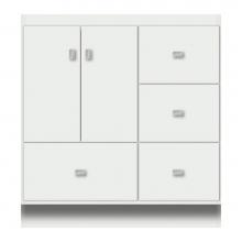 Strasser Woodenwork 12-816 - 30 X 21 X 32 Montlake Vanity Tiered Miter Powder Grey Rh