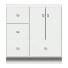 Strasser Woodenwork 12-818 - 30 X 18 X 32 Montlake Vanity Tiered Miter Powder Grey Lh