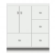 Strasser Woodenwork 12-859 - 30 X 21 X 34.5 Montlake Vanity Tiered Miter Powder Grey Rh