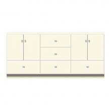 Strasser Woodenwork 14-991 - 72 X 18 X 34.5 Montlake Vanity Tiered Miter Sat Biscuit Db
