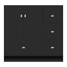 Strasser Woodenwork 15-111 - 36 X 21 X 34.5 Montlake Vanity Tiered Miter Sat Black Rh