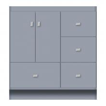 Strasser Woodenwork 15-324 - 30 X 21 X 32 Montlake Vanity Tiered Miter Sat Silver Rh