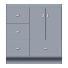 Strasser Woodenwork 15-326 - 30 X 18 X 32 Montlake Vanity Tiered Miter Sat Silver Lh