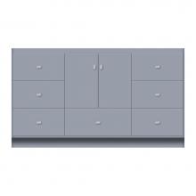 Strasser Woodenwork 15-363 - 60 X 18 X 34.5 Montlake Vanity Tiered Miter Sat Silver Sb