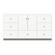 Strasser Woodenwork 15-942 - 60 X 18 X 34.5 Montlake Vanity Tiered Miter Sat White Sb