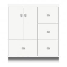 Strasser Woodenwork 16-664 - 30 X 18 X 34.5 Montlake Vanity Tiered Miter Sat White Rh