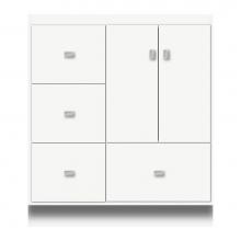 Strasser Woodenwork 16-665 - 30 X 18 X 34.5 Montlake Vanity Tiered Miter Sat White Lh