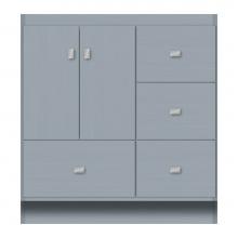 Strasser Woodenwork 16-884 - 30 X 21 X 32 Montlake Vanity Tiered Miter Silver Oak Rh