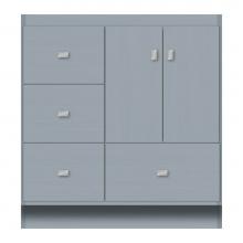 Strasser Woodenwork 16-887 - 30 X 18 X 32 Montlake Vanity Tiered Miter Silver Oak Lh