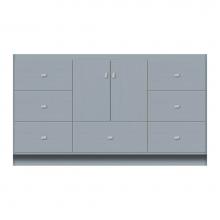 Strasser Woodenwork 16-945 - 60 X 18 X 34.5 Montlake Vanity Tiered Miter Silver Oak Sb