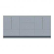 Strasser Woodenwork 17-004 - 72 X 21 X 34.5 Montlake Vanity Tiered Miter Silver Oak Db