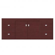 Strasser Woodenwork 21-561 - 48 X 21 X 19.75 Sodo Inset Wall Mount Vanity Tiered Miter Dk Cherry Sb