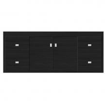 Strasser Woodenwork 21-995 - 48 X 18.5 X 19.75 Sodo Inset Wall Mount Vanity Tiered Miter Midnight Oak Sb