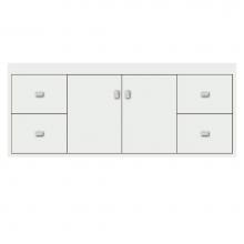 Strasser Woodenwork 24-482 - 48 X 21 X 19.75 Sodo Inset Wall Mount Vanity Tiered Miter Powder Grey Sb